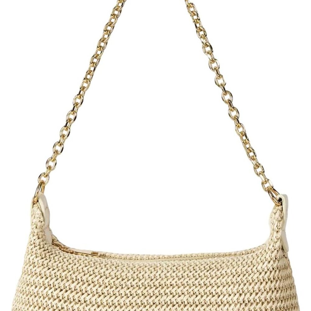 Women's Straw Woven Shoulder Bag Tote Handbag Summer Beach Purse